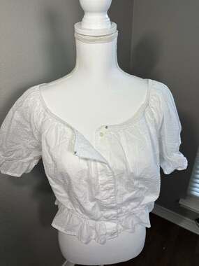 Gathered Scoopneck Top In Swiss-dot For Women